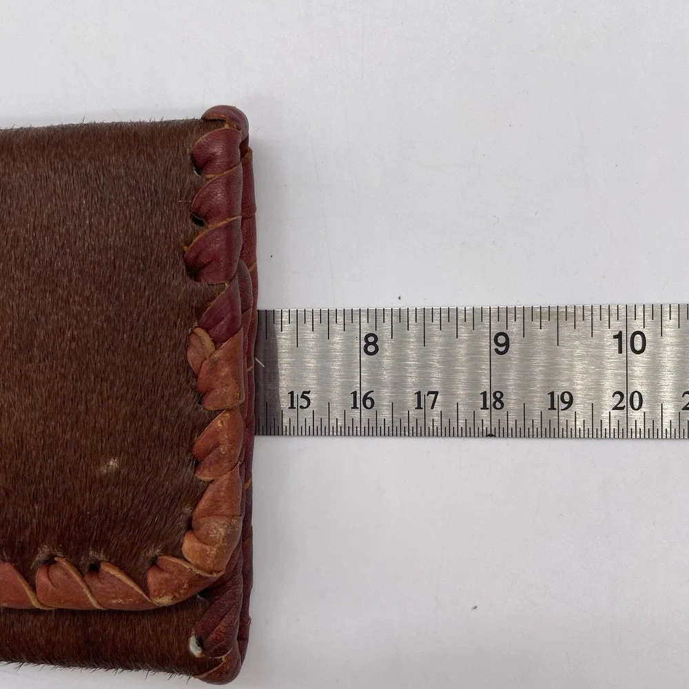 Vintage Native American Womens‎ Wallet Handmade Cowhide Beaded Vegetable Dyed